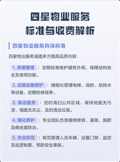 四星物业服务标准与收费解析